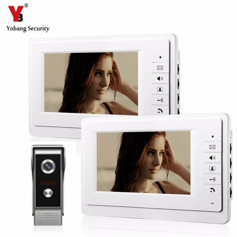 YobangSecurity-videoportero con cable, 7 , LCD, timbre de puerta, teléfono, RFID, Control de acceso con tarjeta, sistema de entrada de puerta de casa