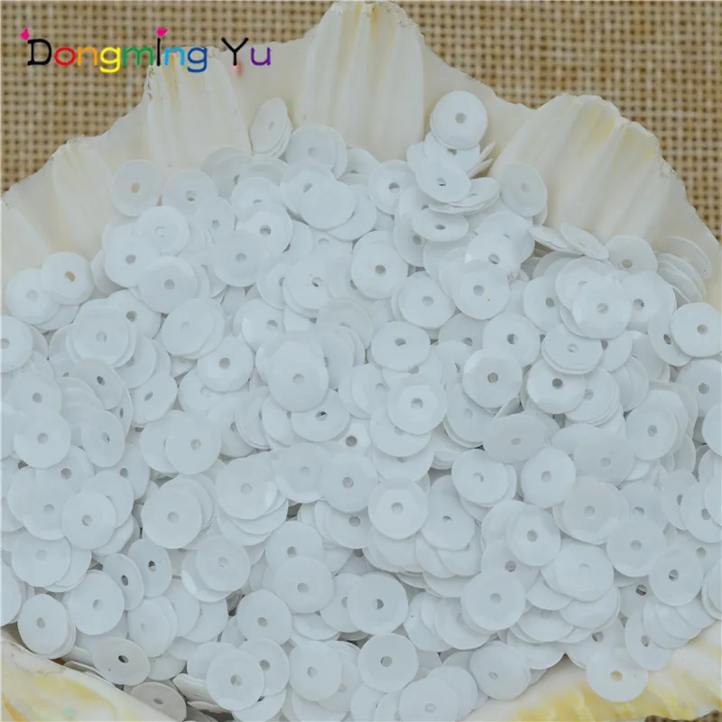 

Hot Sale!!! 4000pcs White Solid Color 6mm Cup Round Loose Sequins for Crafts Paillettes Sewing Wedding Crafts PVC DIY Materials