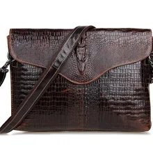 Nesitu крокодиловый узор Новинка маленькая натуральная кожа мужские сумки-мессенджеры кожаные сумки для мужчин# M7267