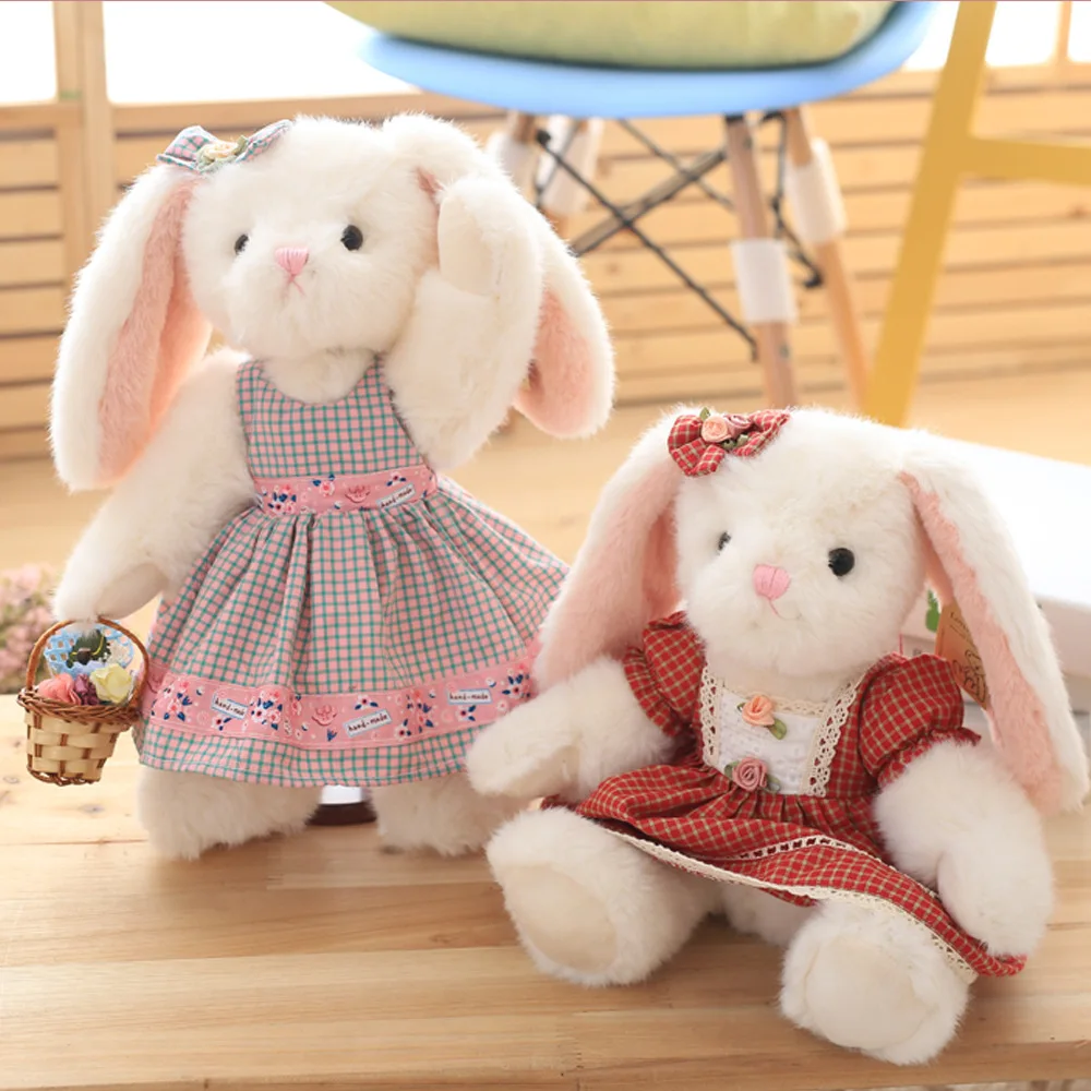 Super Cute 1Pc 35cm Pastoral style romantic birthday gift plush bunny