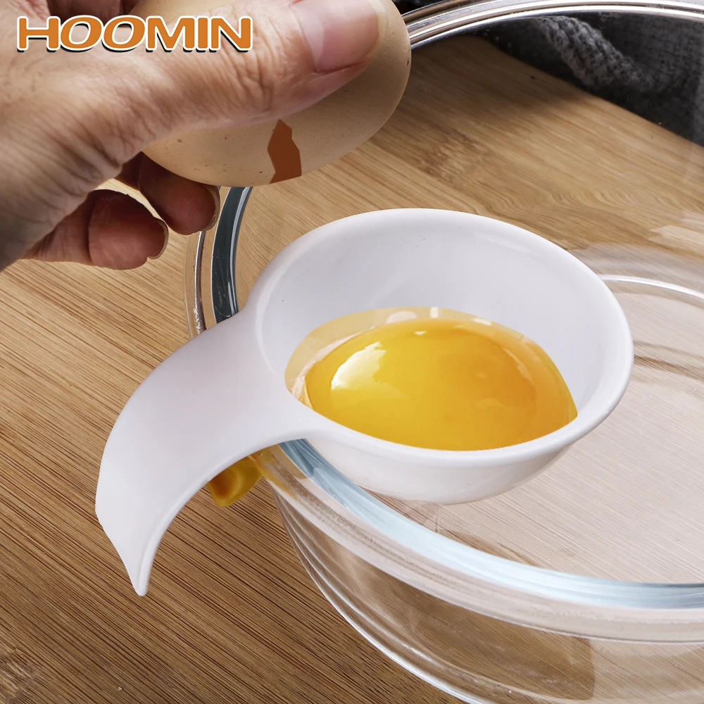 

HOOMIN Plastic Plastic Chef Dining Cooking Gadget White Yolk Sifting With Silicone Fixed Hook Home Kitchen Tool Egg Separator