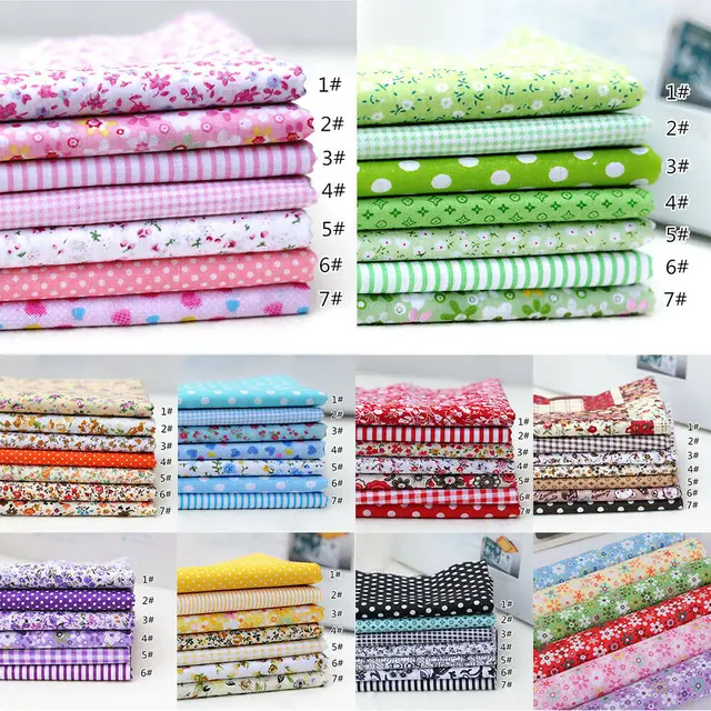 100% Cotton Fabric Patchwork Assorted Pre-Cut Fat Quarters Sewing Bag Clothing Needlework DIY Handmade Craft Material Wholesale 3
