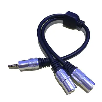 

DC 3.5mm TRRS 4 Pole Male to 2 3.5mm Female input TRS Stereo Audio Adapter splitter cable(Microphone and headset)