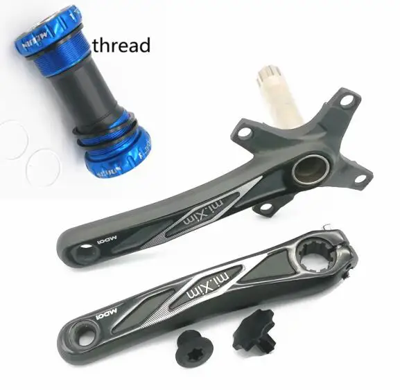 thread blue 2019New велосипедный кривошипный комплект 104 BCD кривошипный рычаг MTB/дорожный велосипед crankset с BB кривошипный для Аксессуары для велосипеда велосипед часть 4 цвета - Цвет: thread blue