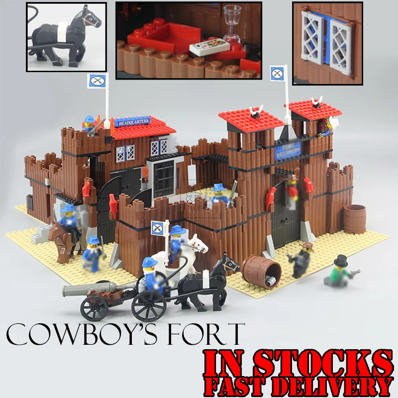 Lepin 33001 742Pcs The Idian Cowboy s Castle Cavalry Soldier Horses Set Building Blocks Bricks Christmas