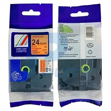 Совместимость TZ2-B51 24 мм черный флуоресцентный orange TZ ламинированная этикетка лента