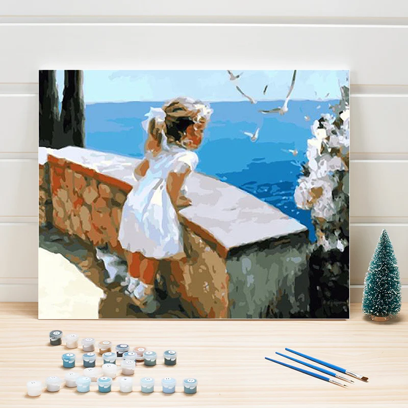 

Paint Oil Painting By Number Kid Figure DIY Acrylic Coloring Art On Canvas Wall Pictures For Living Room Adult Drawing One Piece