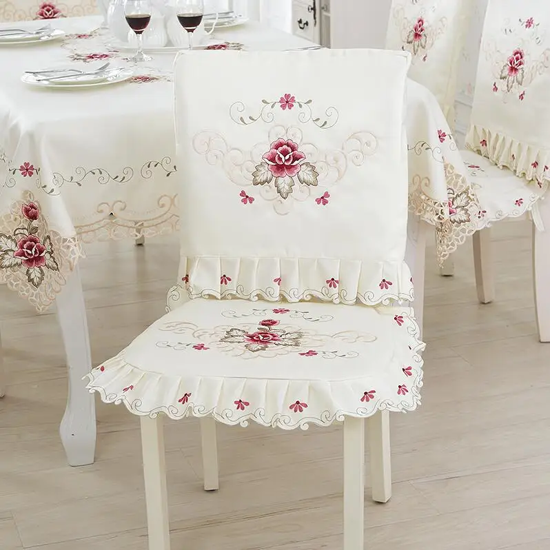 Вышитая скатерть с гордой розой, покрывало для стола, чехлы для стульев для свадьбы декорация скатерть для стола круглая скатерть