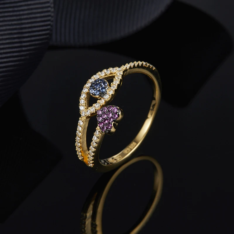 

Fashion Eye Ring 925 Sterling Silver with Zircon Jewelry Fits APM Monaco Jewelry with Women's Gift Party Accessories