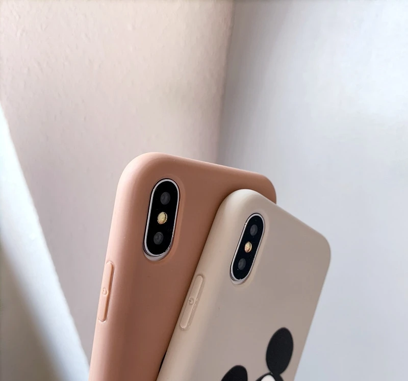 Чехол SUYACS с милой мультяшной мышкой для iPhone XS Max XR X 6 6S 7 8 Plus, чехол с полным покрытием, карамельный цвет, мягкая задняя крышка из ТПУ для телефона