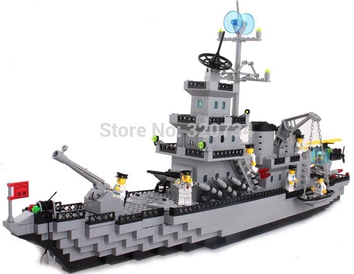 

970 PCS Warship Building blocks Warships Destroyer Battleship Building Blocks Sets Bricks Model Kids Toys legoing compatible