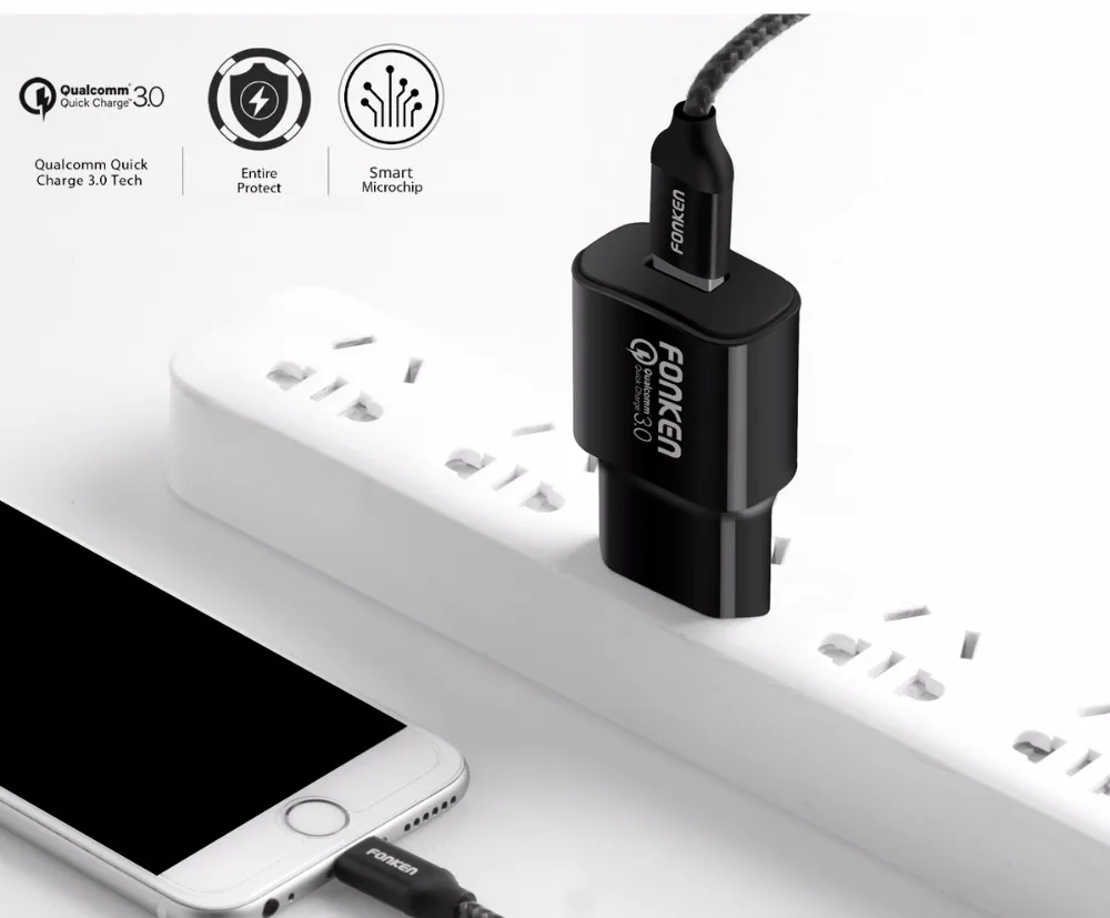 Fonken USB Зарядное устройство Quick Charge 3.0 fast Зарядное устройство qc3.0 qc2.0 18 Вт стены USB адаптер для Запасные Аккумуляторы для телефонов Портативный мобильного телефона зарядное устройство