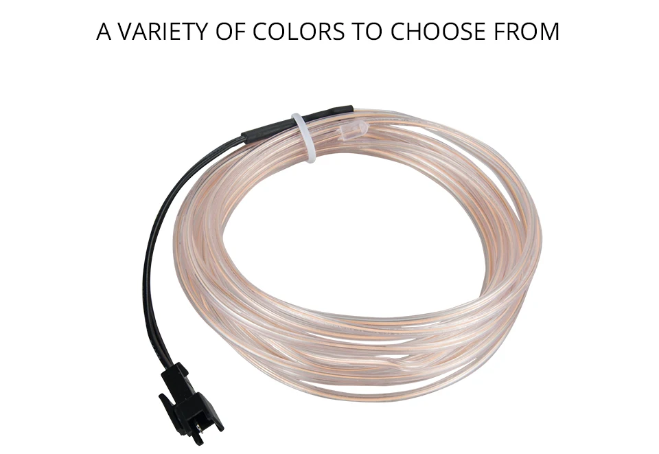 LED Car Styling White color 1M 2M 3M 4M 5M Ambient Light Flexible Neon Strip led Car Interior Lights Trim El Cold Light 12V (5)