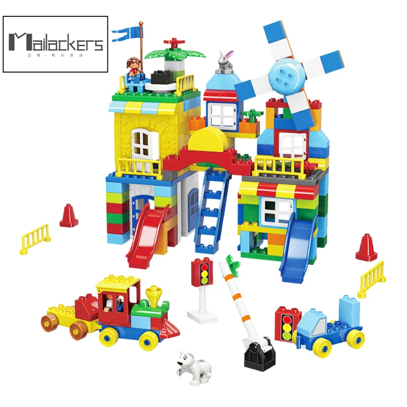 

GSBAN Legoing Duplo Figures Toy Large Particles Assembly City House Model Legoings Duplo Set Building Blocks Toys For Children