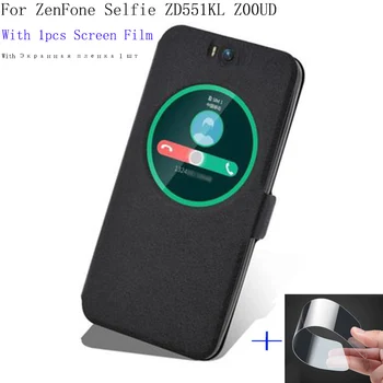 

2pcs Luxury Smart View Window case For ASUS ZenFone Selfie ZD551KL Z00UD Case Cover flip PU Leather Shell phone cases back cover