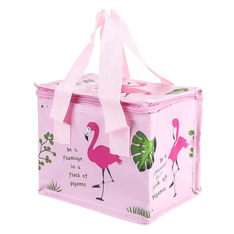 Новая свежесть, изоляция холодных тюков, Термосумка для обеда, водонепроницаемая удобная сумка для отдыха, милая сумка с фламинго, Cuctas - Цвет: PK1