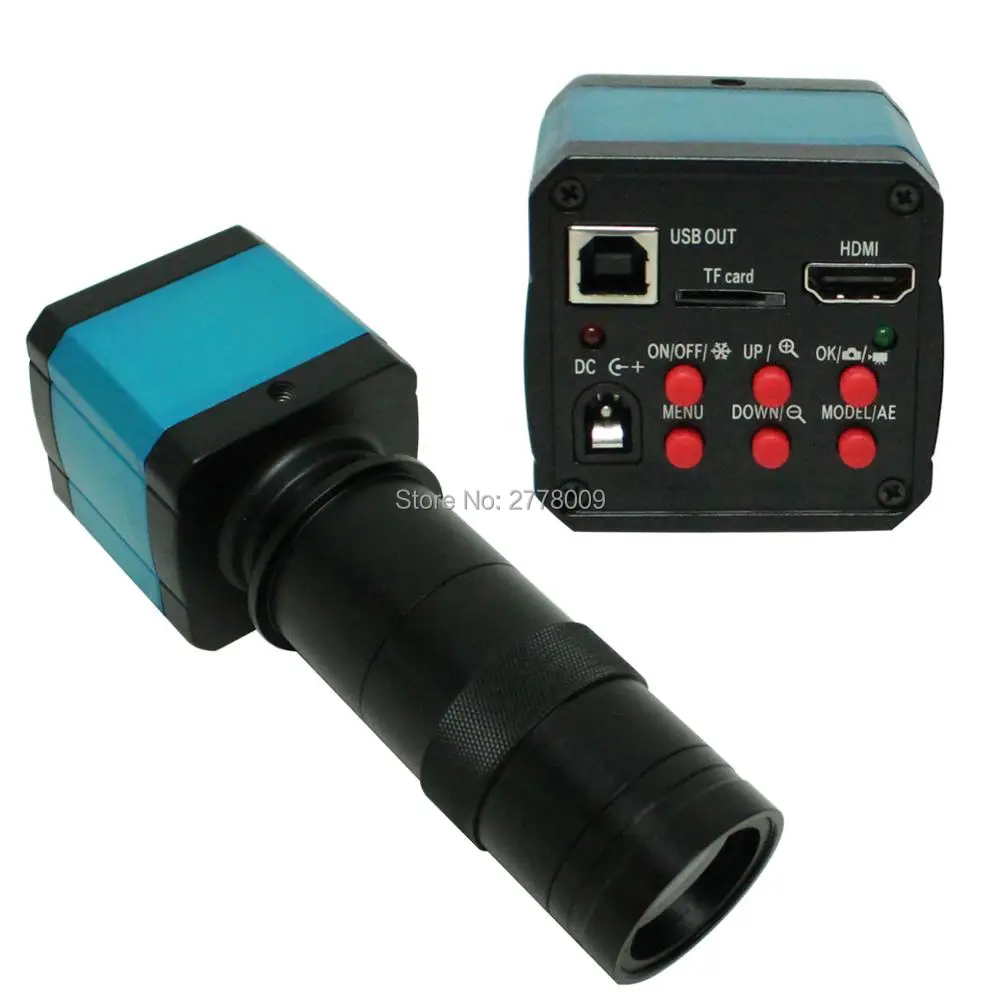 

14MP HD HDMI Industrial Digital USB Microscope Camera TF Card Storage Support Photo Recording Video With 8X-130X C-Mount Lens