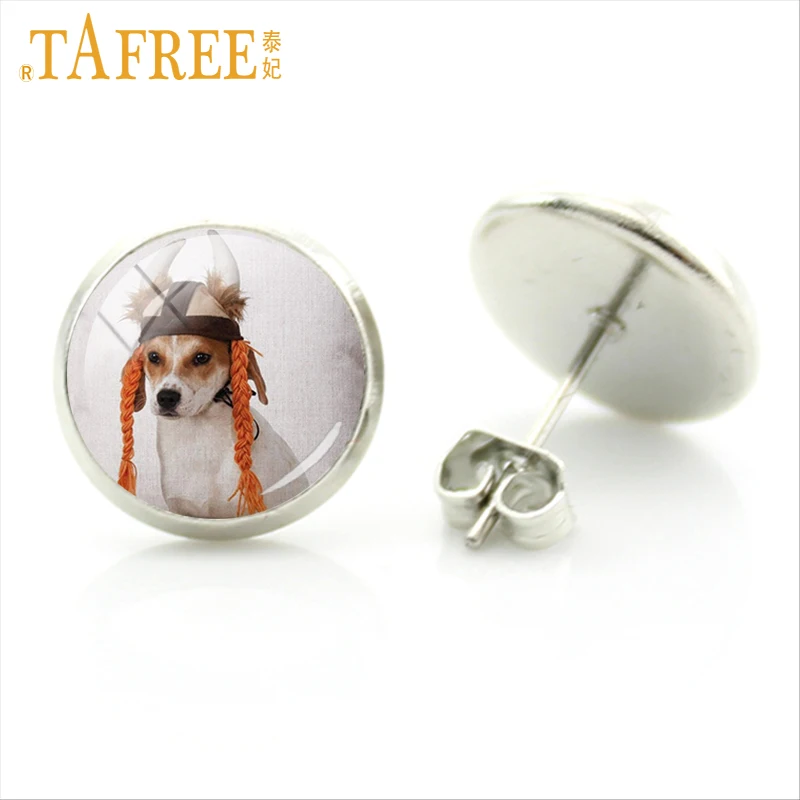 TAFREE брендовые серьги с собаками Французский бульдог художественное изображение Круглое стекло изысканное мастерство модный стиль ювелирные изделия A151