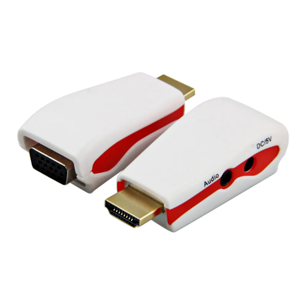 1080P Женский HDMI к VGA адаптер с 3 5 мм стерео аудио поддержкой V1.4 3D 56 # | Электроника