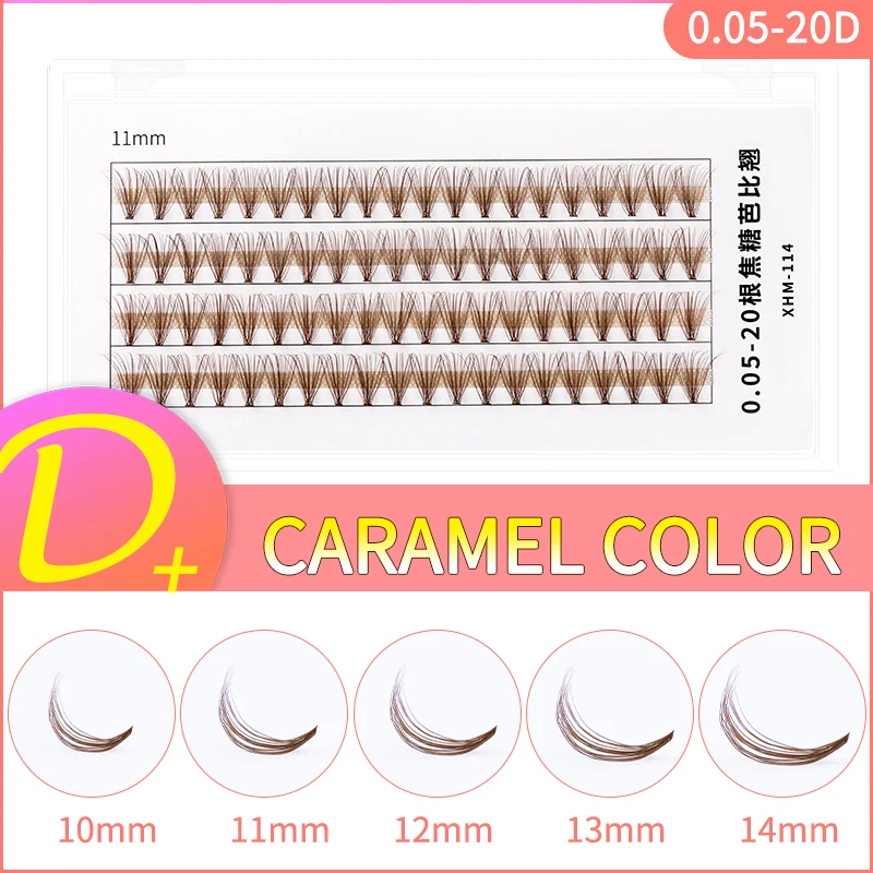 

efc beauty 0.07 D＋curl 20D lashes caramel color high quality pre made volume fans color eyelash extension false eyelash