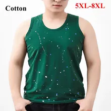 Большой Размер 7XL 8XL Хлопковая мужская майка в горошек мужская серая зеленая черная с круглым вырезом без рукавов 5XL 6XL свободная повседневная мужская майка