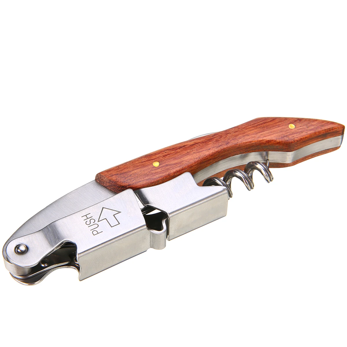 1pc Professional Wine Opener Portable Multifunction Screw Corkscrew Bottle Openers with Wood Handle Bar Kitchen Gadget