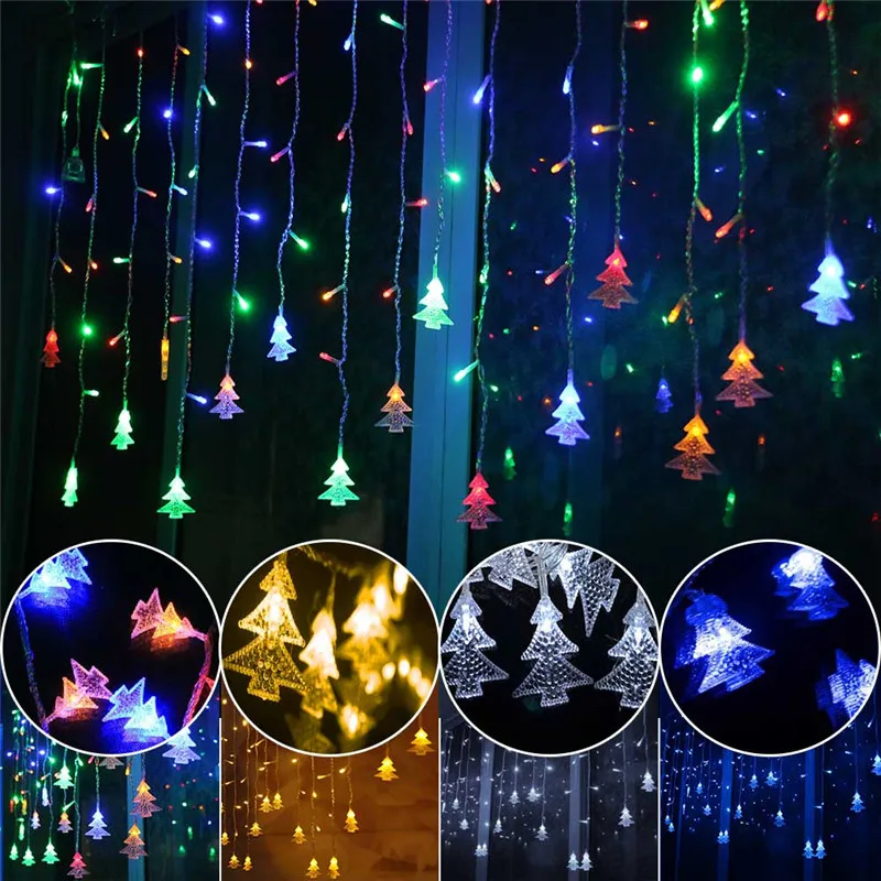 5M 16.4ft droop 0.4m 0.5m 0.6m LED String Lights Curtain Icicle Garland for Christmas Holiday Wedding Party Outdoor Decoration 5m 20m christmas garland led curtain icicle lights festoon led light droop 0 7m waterfall outdoor garden street eaves decoration