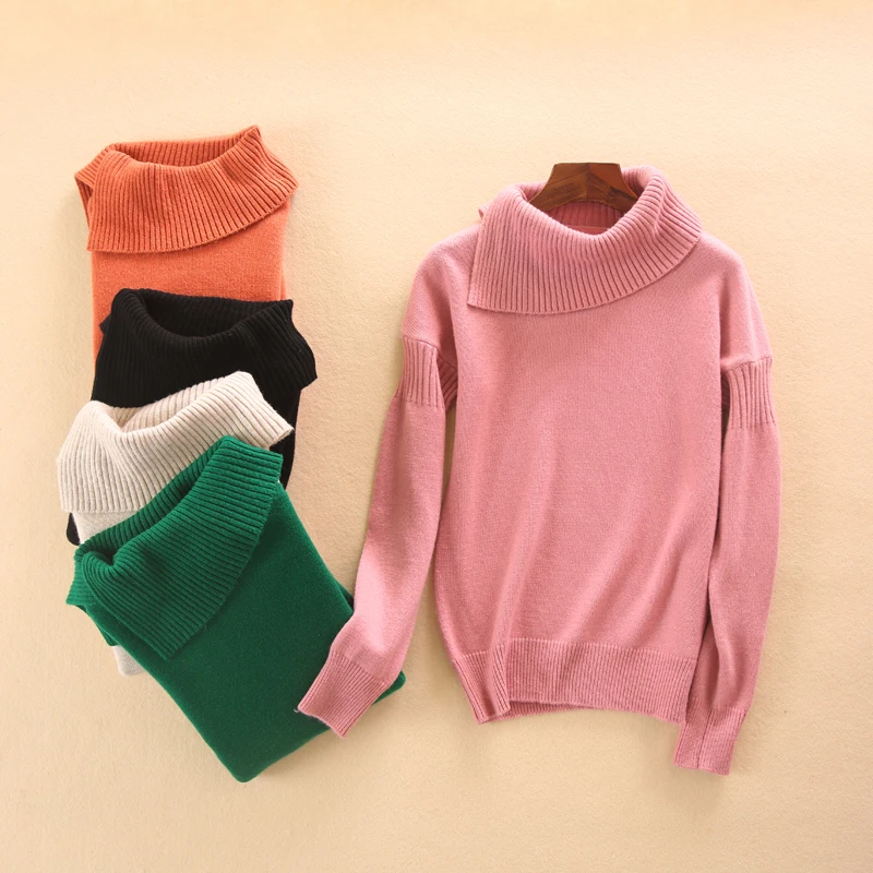 Осенне-зимняя обувь кашемировый свитер качество Свободные Модный пуловер 2018 новый сплошной цвет простой мягкая и удобная обувь свитер