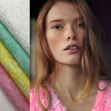 Новинка года 150 см широкий мягкий пушистый полый вязаный кашемир шерсть композитный кружевной ткани модная ткань на заказ