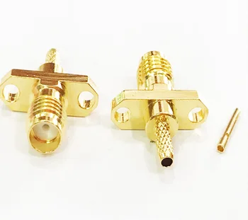 

50pcs SMA Female 2 hole Panel Mount Flange Connector for RG174 RG316 LMR100 Cable