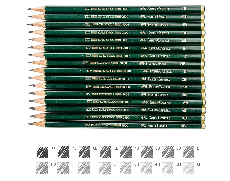 5/16 шт./лот Faber Castell 9000 рисунок карандаш для арт Графитовые Карандаши для рисования писать затенение эскиз черный провод товары для рукоделия