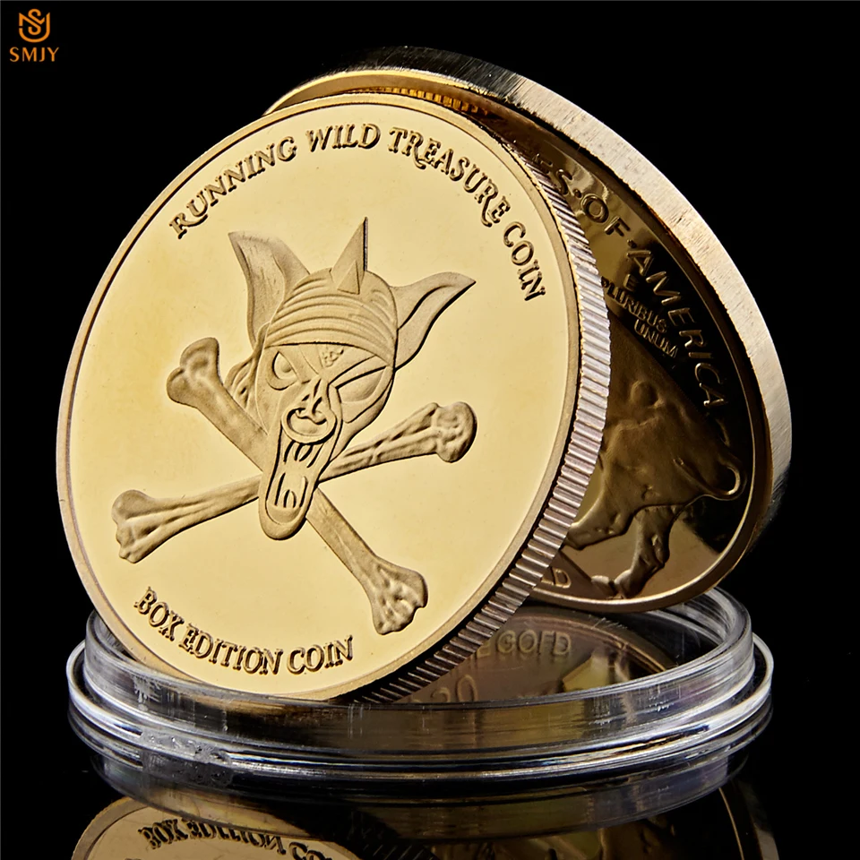 Череп Corsair Lion of The Sea Gold Running Wild Treasure coin Challenge Box Edition коллекция монет