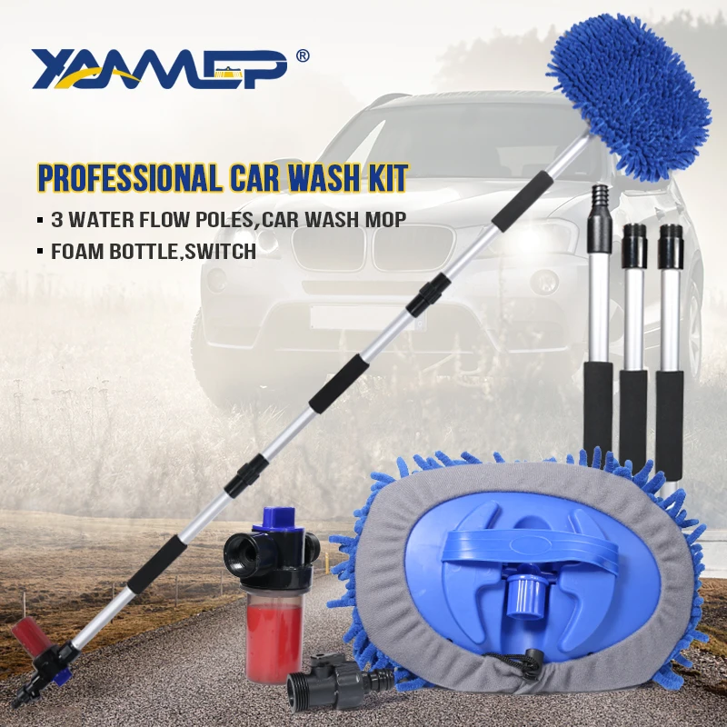 Car Wash Brush Cleaning Mop Chenille Broom Water Flow Cleaning Windows