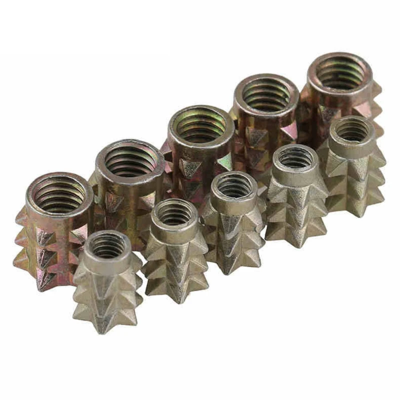 

20pcs M4 M6 Furniture Fixings Wood Insert E-Nut Screws Carbon Steel Threaded Insert Nuts