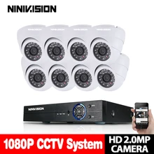 8CH CCTV Системы 1080 P HDMI аналоговая камера высокого разрешения, система видеонаблюдения, цифровой видеорегистратор 8 шт. 2.0MP 3000TVL IR купольная камера для помещений 1920*1080 P комплекты камер для цифровой видеозаписи наблюдения Системы