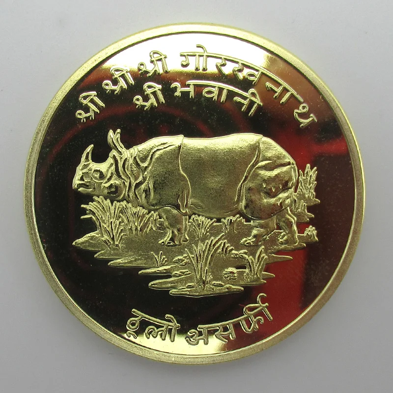 Buy India Rhino Gold Souvenir Coin Metal Craft Gift