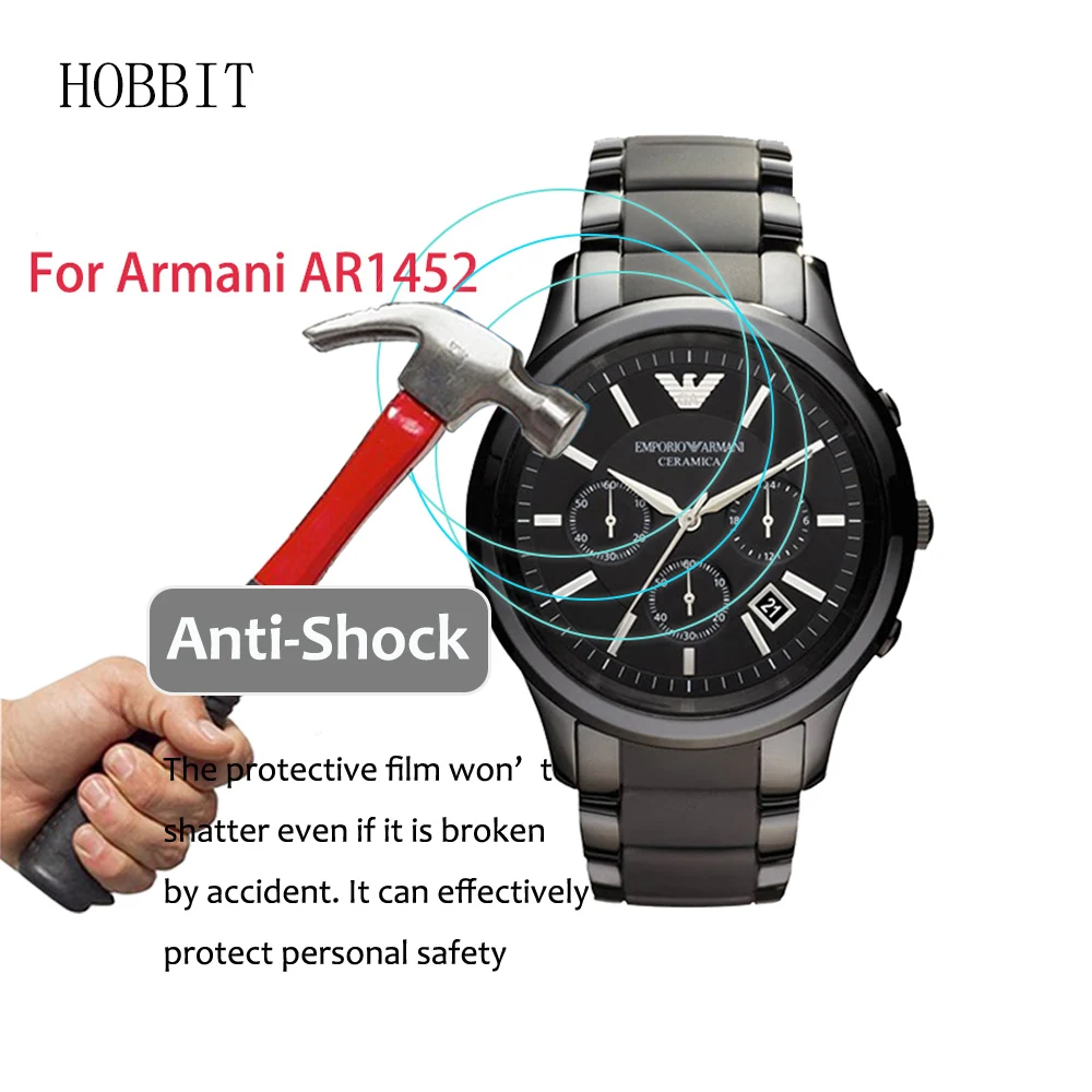 3Pack For Armani AR1452 Smart Watch LCD Screen Guard Explosion-proof Screen Protector Clear Anti-shock Smartwatch Film