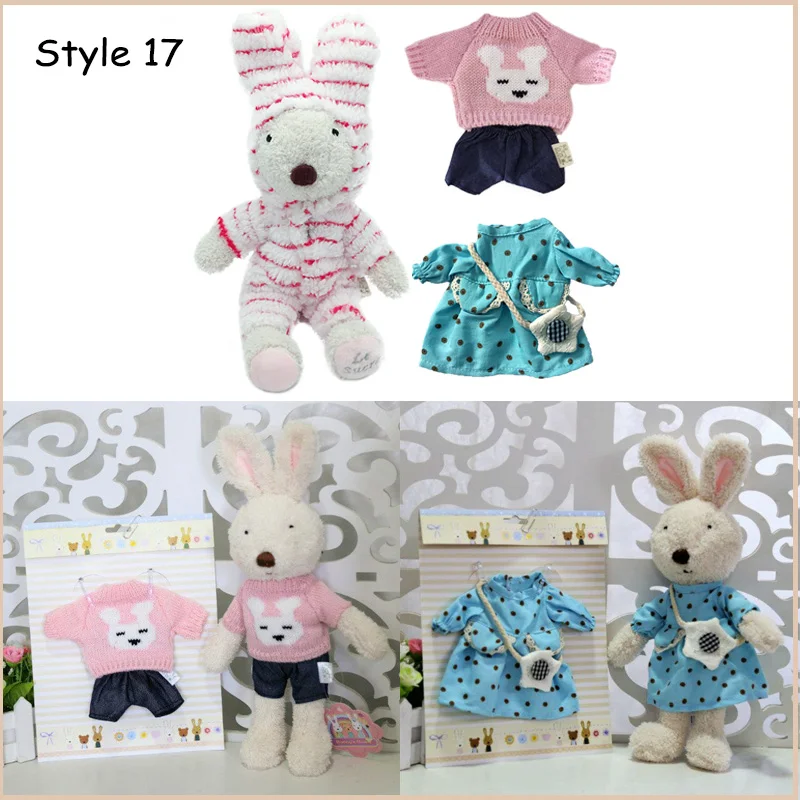 Coelho de Pelúcia Bonecas com Roupas Bicho de Pelúcia Macios para Crianças Presentes para o para o Ano Kawaii Coelho Mudança Brinquedos Meninas Crianças Brinquedos Ano Novo 18 Cheap rabbit plush doll