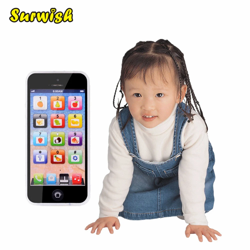 Surwish Touch Screen Multi Functional Toy phone 5S English Learning Playmobil With Dazzle Colored Light Kid