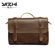 YIZHI деловой мужской портфель высокого качества сумка через плечо из искусственной кожи 12 дюймов Сумка для ноутбука с застежкой