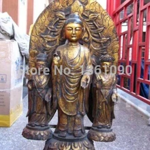 Xd 00699 3" Тибет Буддизм Старый Бронзовый Gild Tempel Северная Вэй Шакьямуни Статуя Будды