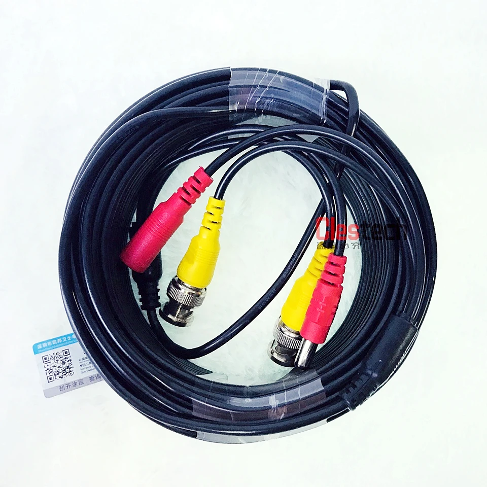 11,11 BigSale 15 м видео + силовые кабели безопасности кабели для видеокамеры для видеонаблюдения DVR системы скрытого видеонаблюдения с BNC DC 2in1