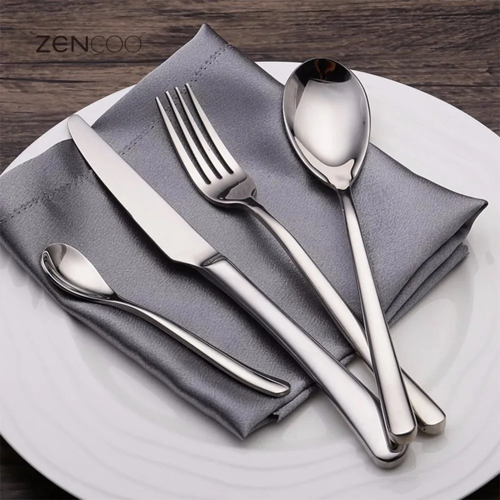 ZENCOO Premium 304 Stainless Steel Tableware Set Gift Mirror Polished