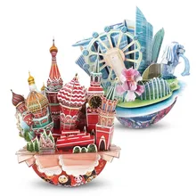 Креативная 3D стереоскопическая головоломка Париж Нью-Йорк Россия Город Модель Сборка веселые игрушки ручной работы городской пейзаж лучший подарок для мальчика