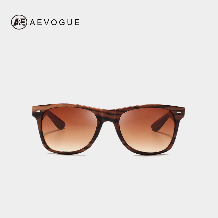 

AEVOGUE Sunglasses 2019 Women Unisex Style Rivet Retro Original Design Wood Printing Oculos De Sol Masculino UV400 AE0683