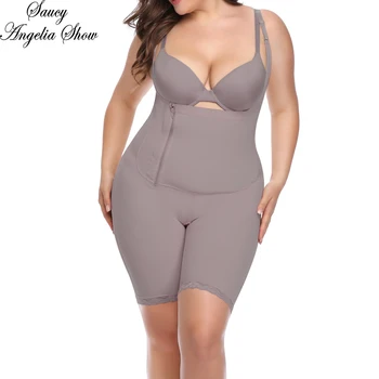 

SAUCY ANGELIA Women Waist Trainer Sexy Zipper Side Underbust Butt Lifter Corsets Thigh Tights Lingeries Shapewear Body Shaper