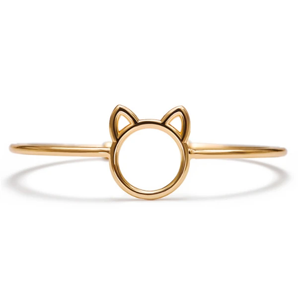 Дизайн, браслеты для женщин, браслет с милым мультяшным котом, с ушками, браслеты, ювелирные изделия, шарм, подарок, любовь, браслет, регулируемый - Окраска металла: Gold
