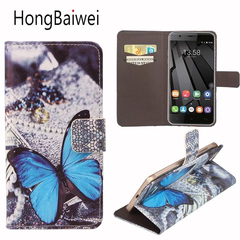 

HongBaiwei For Oukitel U7 Pro Case Fashion Girl Butterfly Pattern Flip Leather Wallet Phone Bag Case for Oukitel U7 Pro