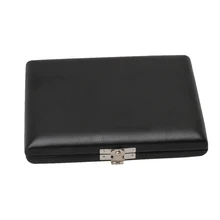 Yibuy искусственная кожа гобоя Рид коробка для 10 Тростников защиты от влаги черный