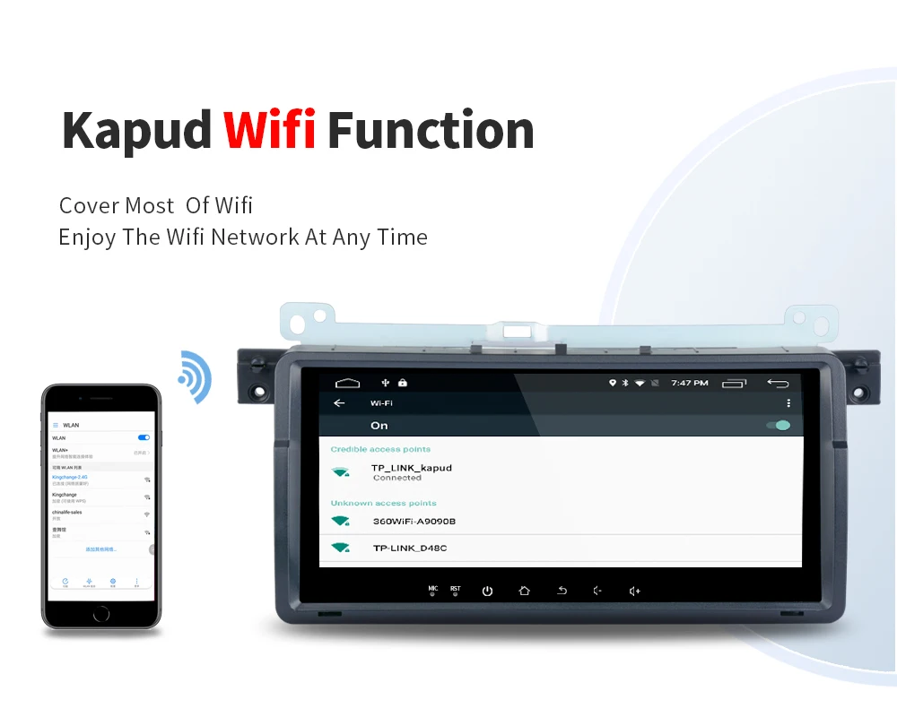 Top Kapud  Original Car Multimedia Player 8.8 No DVD Stereo System GPS  Wifi BT SWC Quad Core for BMW E46/M3/Rover 75/MG ZT/3 Series 4